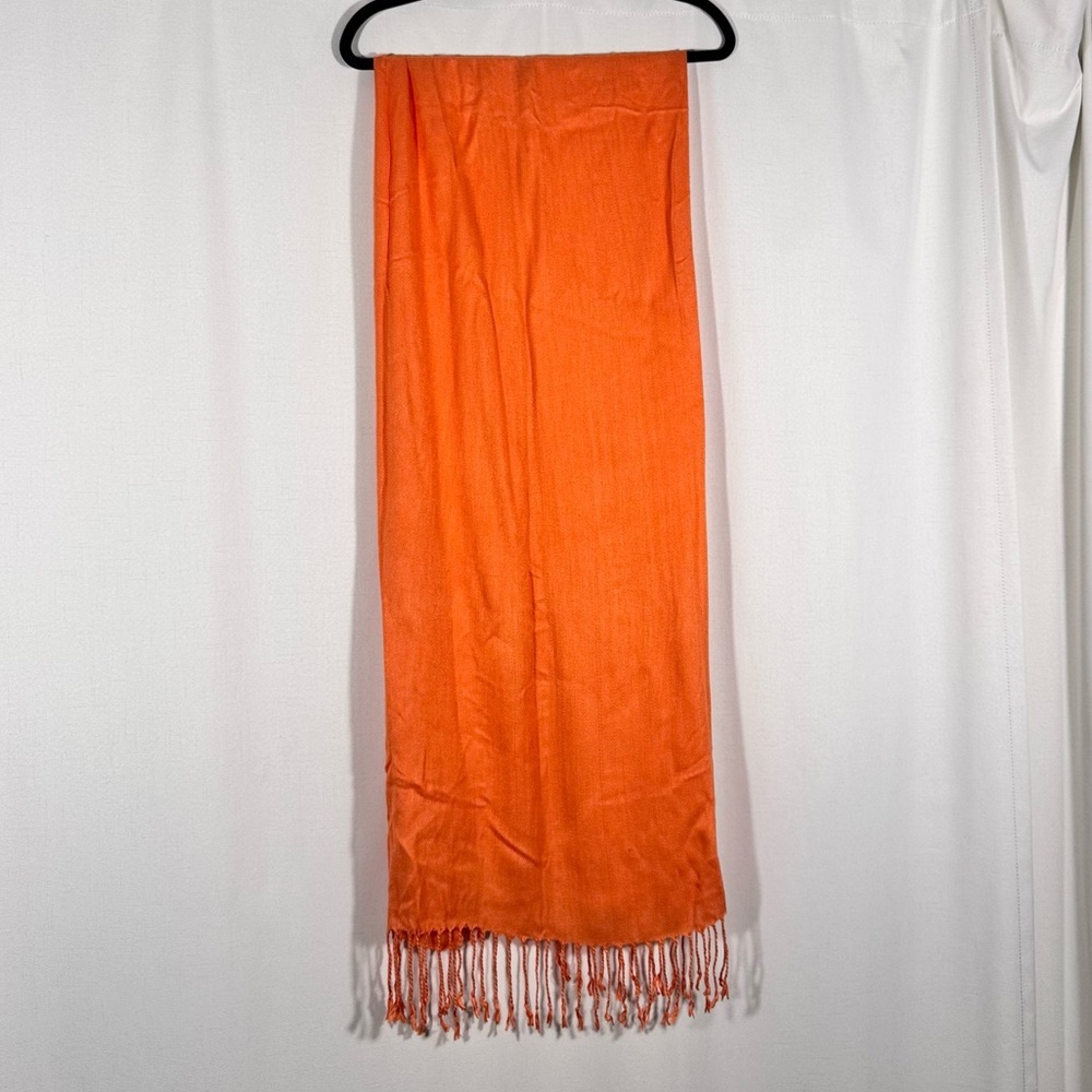 Pashmina Orange Silk Blend Scarf